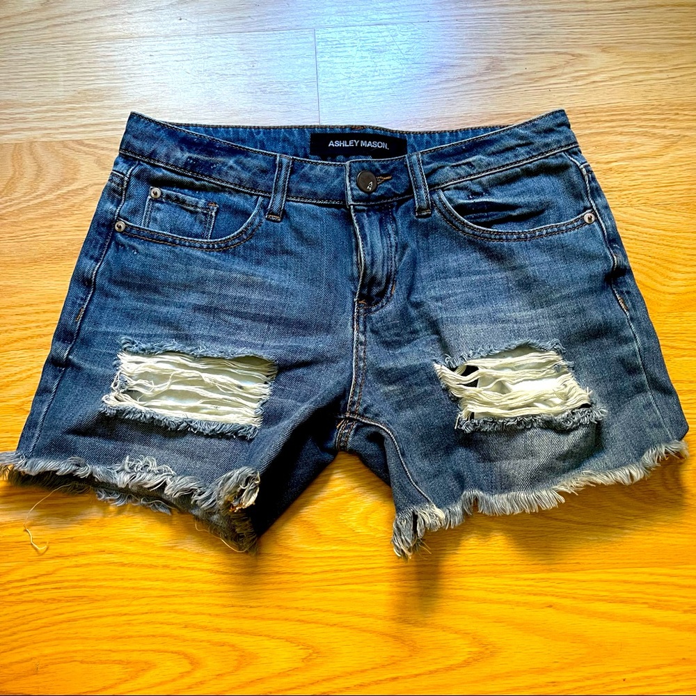 Blue high waisted shorts